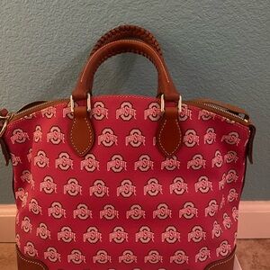 Ohio State Buckeyes Red  and Brown Handbag